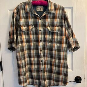 REDHEAD plaid button down mens shirt
